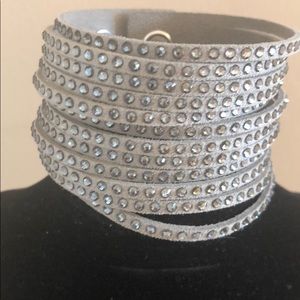 SWAROVSKI WIDE GRAY SPARKLY NIB BRACELET